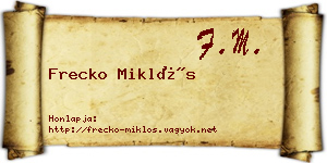 Frecko Miklós névjegykártya
